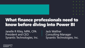 Webinar recording: What finance professionals need to know before diving into Power BI