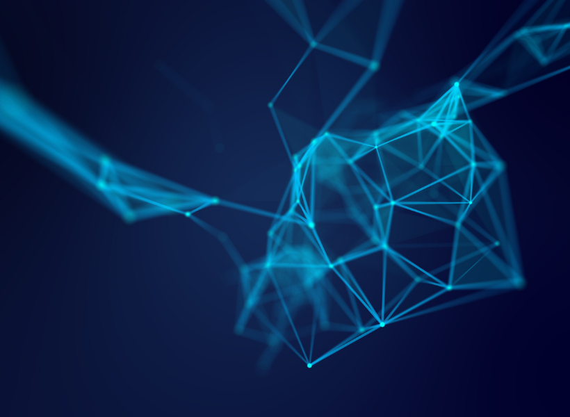 Blue lines connecting to each other like a network.