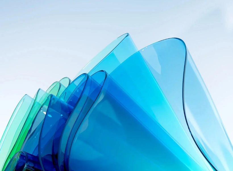 Blue folded up plastic like material 