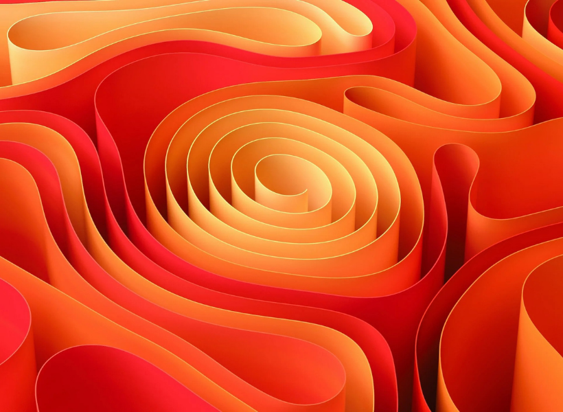 Orange circular abstract shapes
