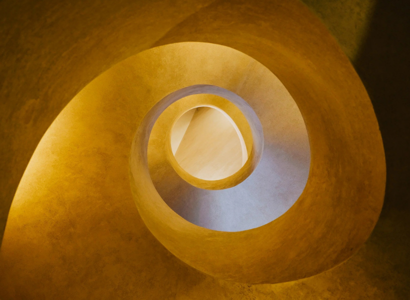 Yellow circular shapes descending