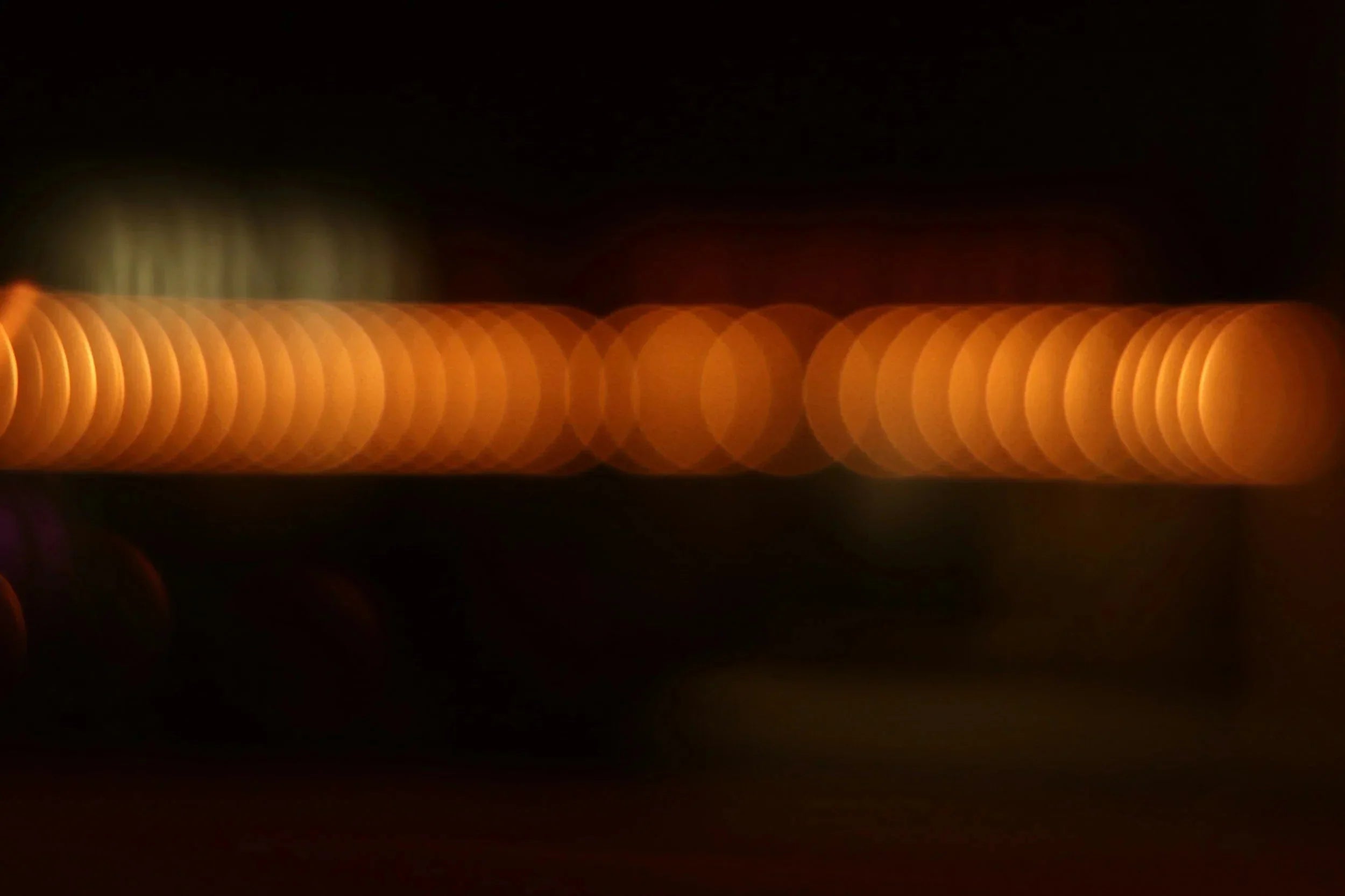 Blurred yellow lights in the distance