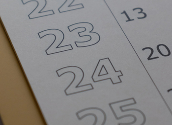 Numbers on a calendar 